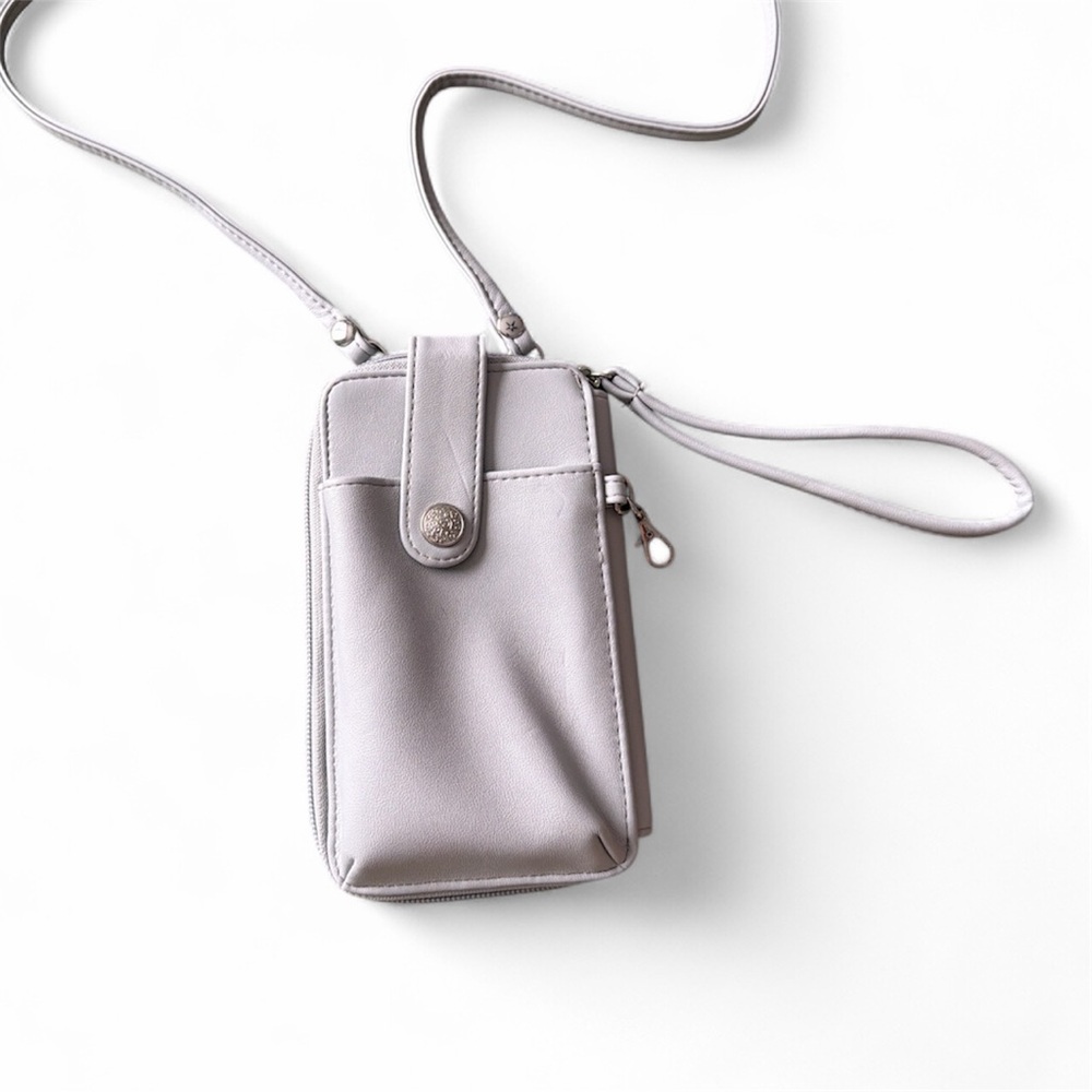 Light Gray Crossbody Wallet Purse – Convertible Phone Bag